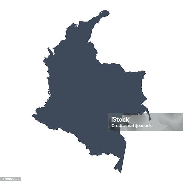 Colombia Country Map Stock Illustration - Download Image Now - Colombia, Map, Vector