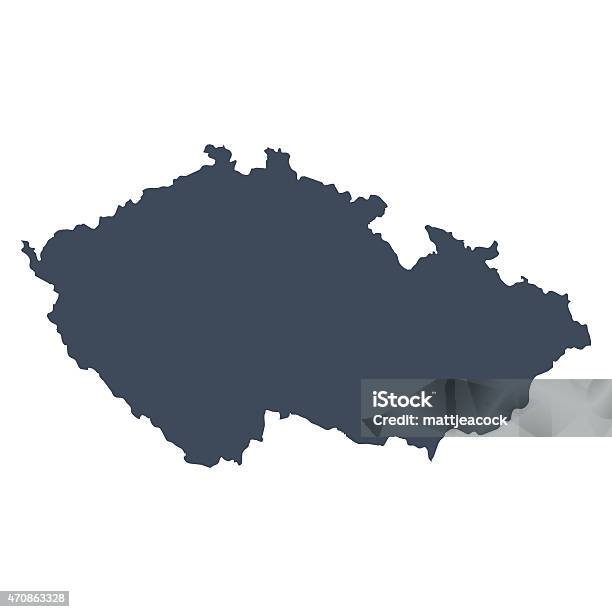 Czech Republic Country Map Stock Illustration - Download Image Now - Czech Republic, Map, Outline