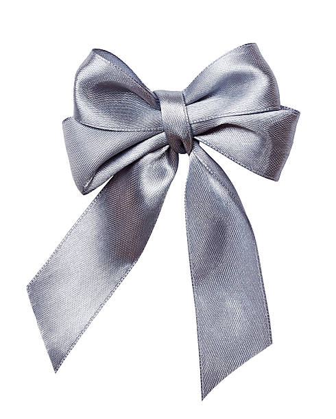 istock gray, silver  bow, ribbon isolated on white 470863613