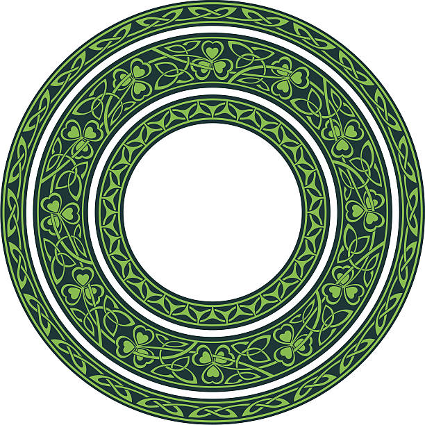 okrągłe ramki, shamrock - celtic style celtic culture circle irish culture stock illustrations