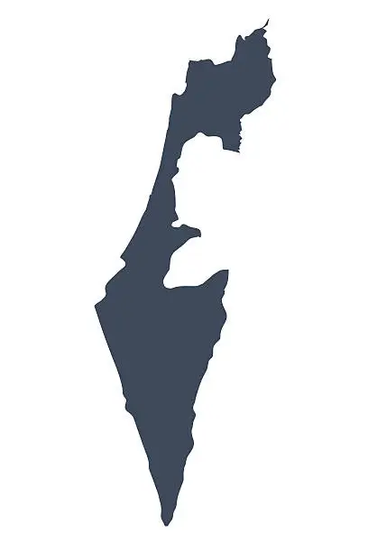 Vector illustration of Navy blue shape of Israel on a white background.