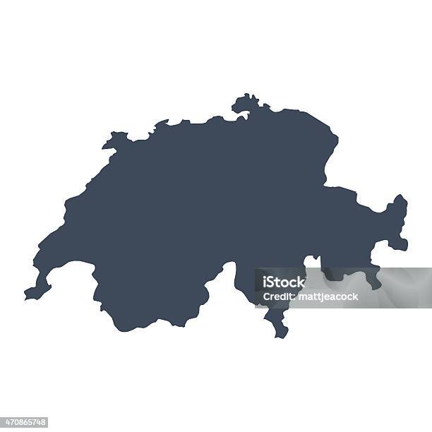 Switzerland Country Map Stock Illustration - Download Image Now - Switzerland, Map, Vector