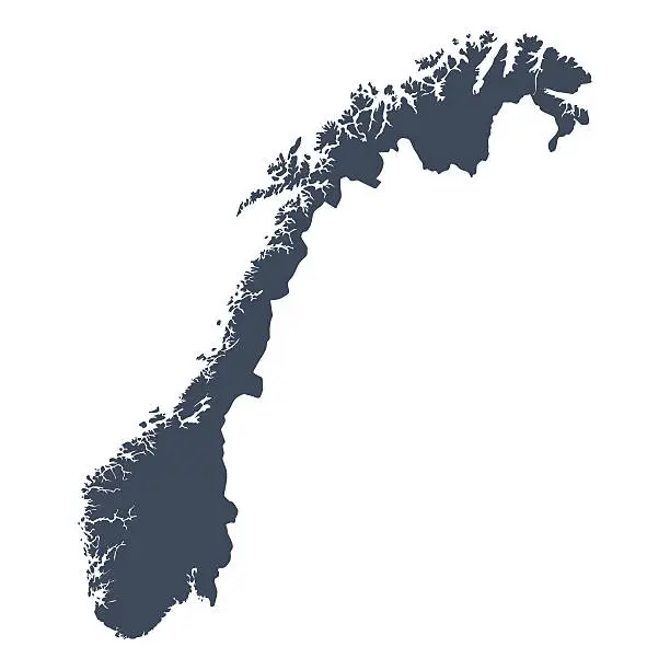 Vector illustration of Norway country map