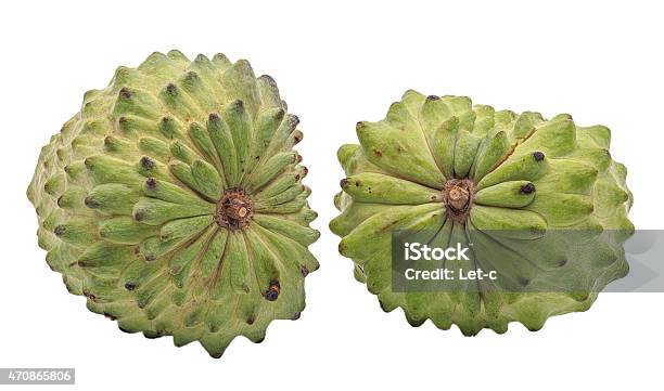 Custard Apple Isolated On White Backgroundannona Stock Photo - Download Image Now - 2015, Agriculture, Annona