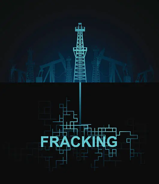 Vector illustration of Fracking