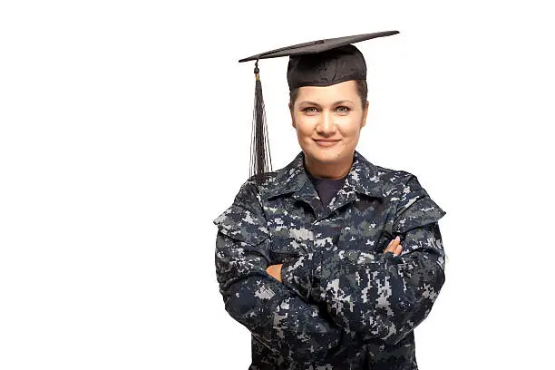 Photo of Female navy sailor with arms crossed