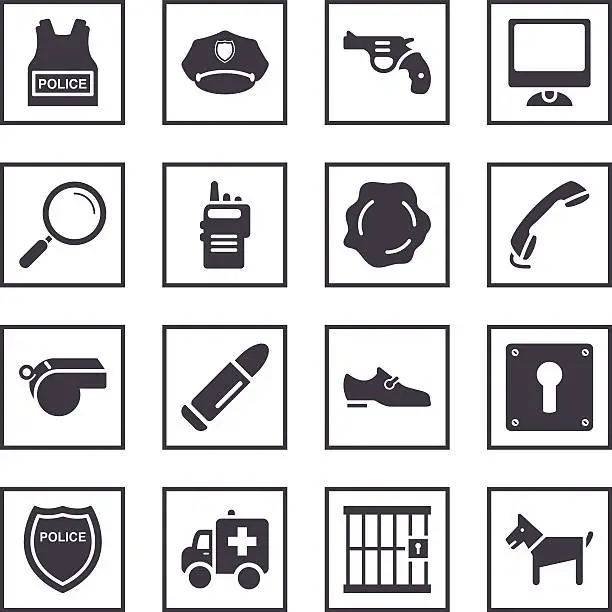 Vector illustration of Police Symbols