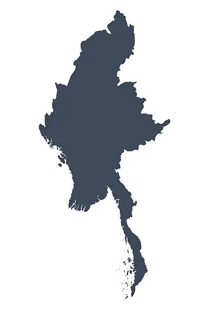 Vector illustration of Burma country map