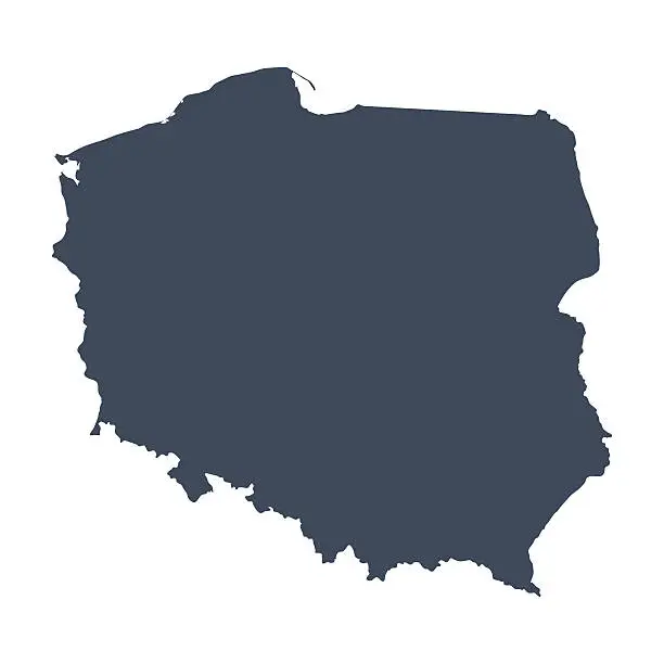 Vector illustration of a illustrated blue Poland country map