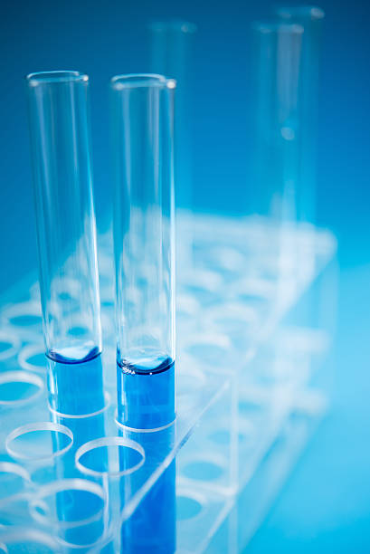 istock Blue Chemical in Test Tube 470871189