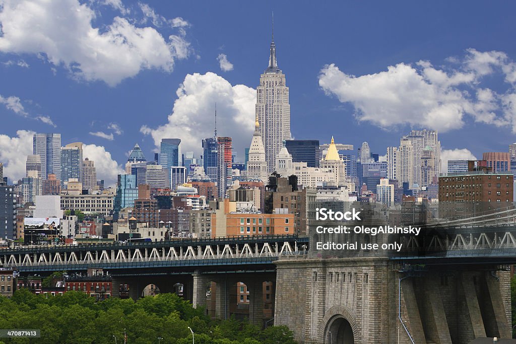 Skyline di Manhattan con Empire State Building, New York City. - Foto stock royalty-free di Albero