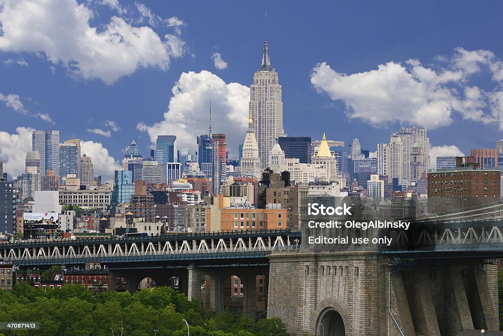 Horizonte de Manhattan com o Empire State Building, Nova Iorque. - Foto de stock de Alto - Descrição Geral royalty-free