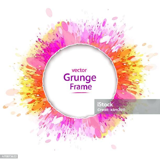 Grunge Frame Retro Stock Illustration - Download Image Now - Watercolor Painting, Watercolor Paints, Circle