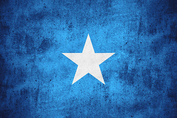 flag of Somalia or Somali banner on rough pattern texture background