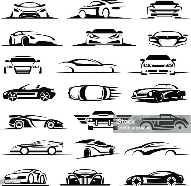 Car Icon Set Stock Illustration - Download Image Now - Car, In Silhouette, Speed