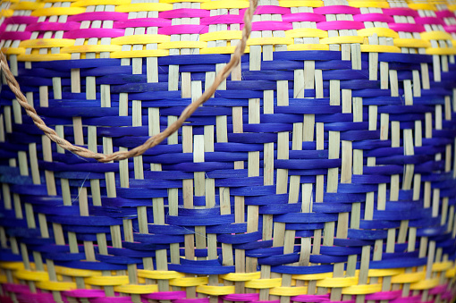 Closeup of the plot used in baskets by Guarani Indians in southern Brazil