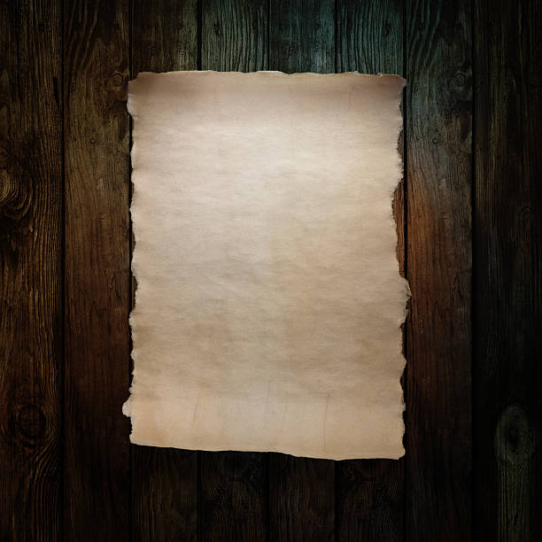 istock Old paper on wooden wall 470882319