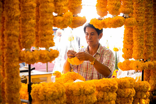 istock Thai Garland Religious Offering Flower Market 470882732