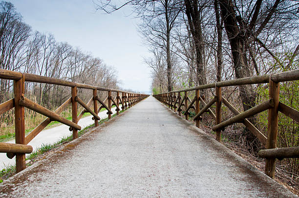 istock Footpath with wooden fence 470883070