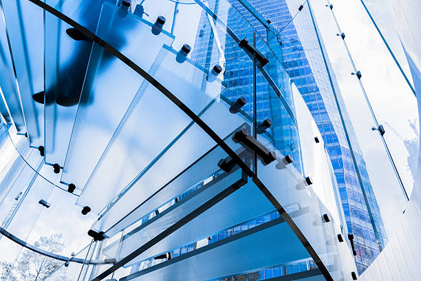 istock Modern glass staircase in a modern architecture 470884985
