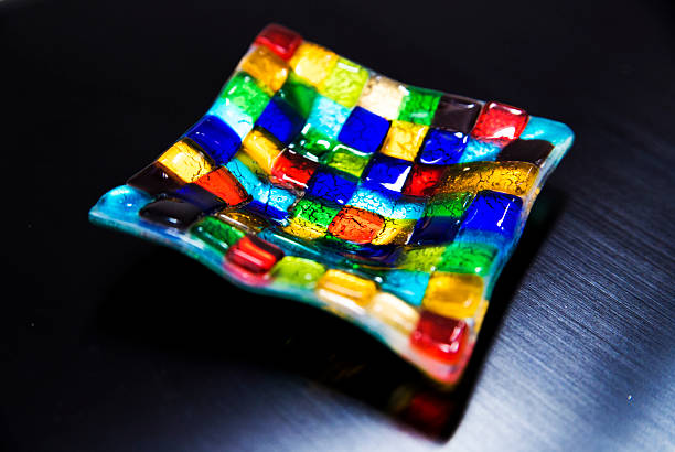 ashtray made of colored glass