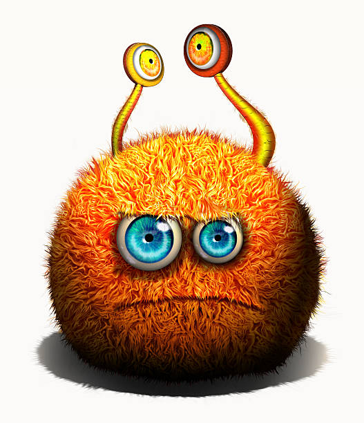 Orange horned furry monster