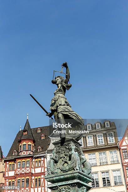 Statue Of Lady Justice In Frankfurt Germany Stock Photo - Download Image Now - 2015, Adult, Balance