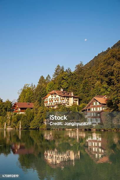 Lake Und Das Haus In Interlaken Stockfoto und mehr Bilder von Alpen - Alpen, Am Rand, Baum