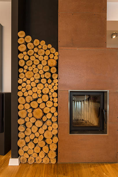 istock Fireplace and wood pieces 470895898