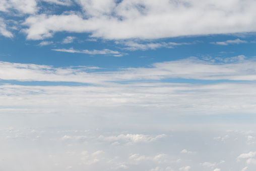 Aerial view of a series of cumulus.