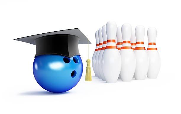 school bowling isolated on a white background stock photo