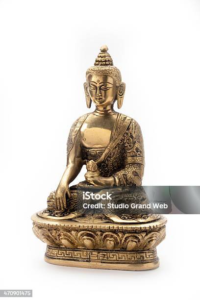 Bronzebuddhastatue Auf Weißem Hintergrund Stockfoto und mehr Bilder von Asiatische Kultur - Asiatische Kultur, Asien, Aura