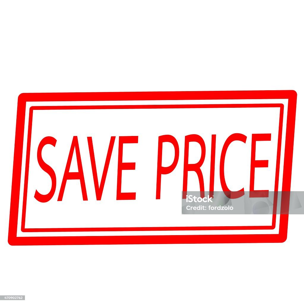 Save price red stamp text on white 2015 stock illustration