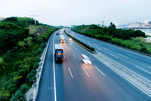 istock Speeding truck on highway 470902794