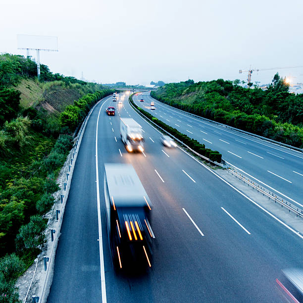 istock Speeding truck on highway 470902814