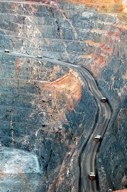 istock Mining trucks at the gold mine 470903004