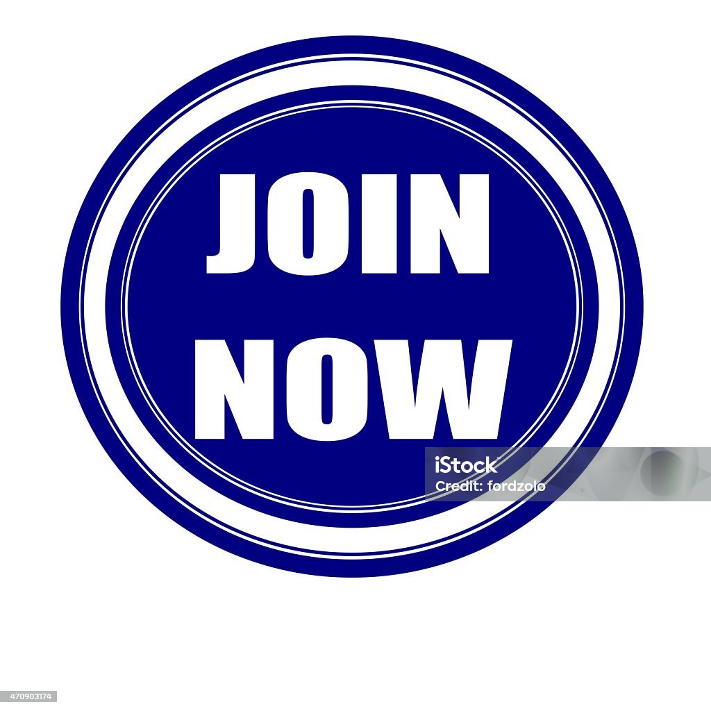 Join Now Join Now White Stamp Text On Blueblack Stock Illustration - Download ...