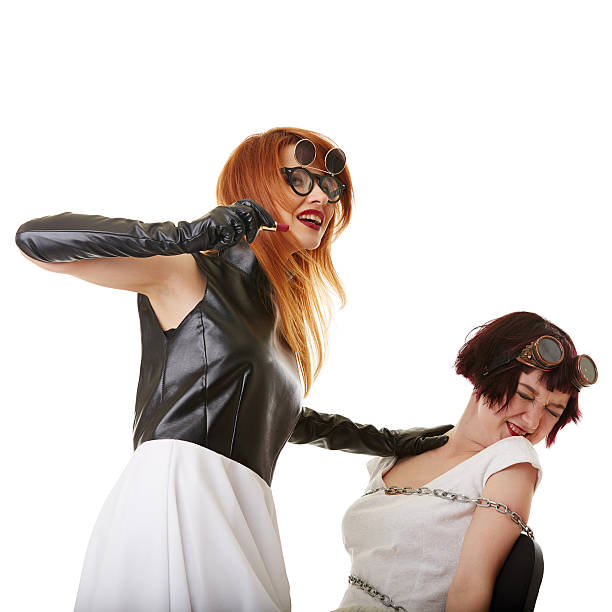 istock Crazy stylist forcibly apply make-up to cute girl 470903778