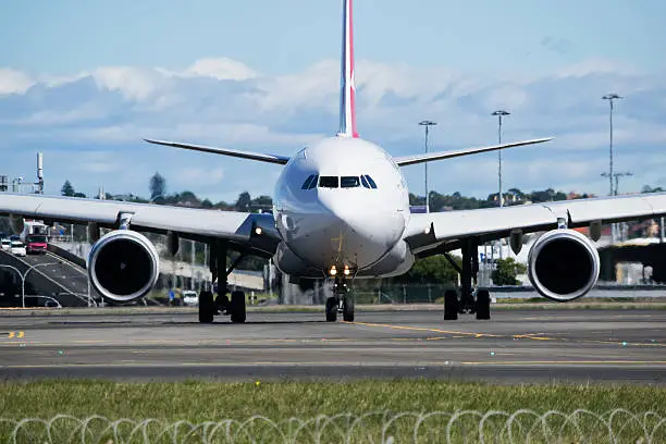 Commercial Airplane Airbus A330  taxiing