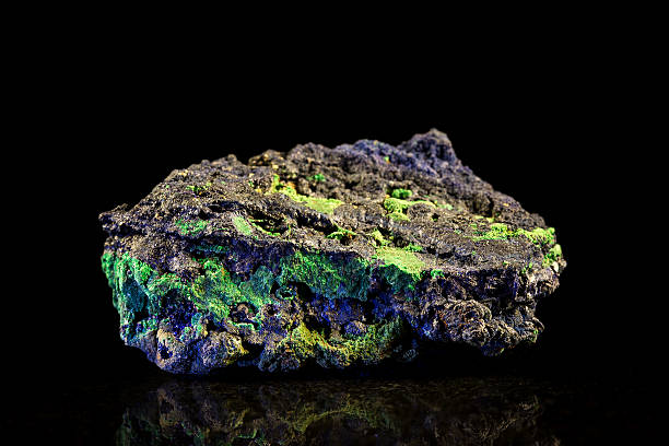 istock Malachite and Azurite mineral stone with black Background 470904278