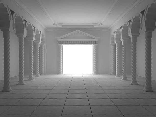 istock Classical portal in the hall with columns and arches 470905459