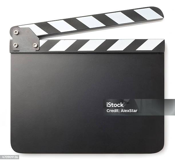 Clapper Board Auf Weißem Hintergrund Stockfoto und mehr Bilder von Filmklappe - Filmklappe, Kinofilm, Freisteller – Neutraler Hintergrund