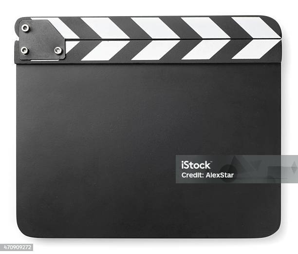 Clapper Board Auf Weißem Hintergrund Stockfoto und mehr Bilder von Filmklappe - Filmklappe, 2015, Aktivitäten und Sport