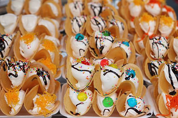 istock close up of thai crispy pancake - cream crepes 470912928