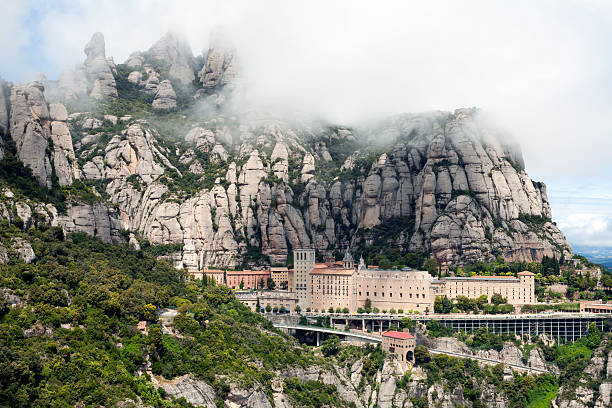 istock Montserrat monastery in Catalonia Spain with upslope clouds 470913506