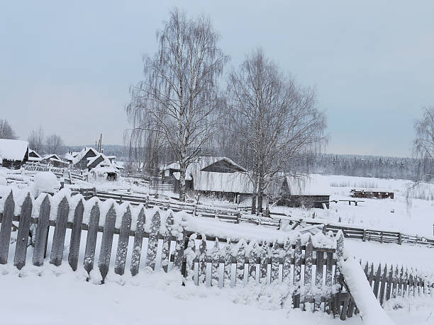 istock Winter in Russian village 470914127