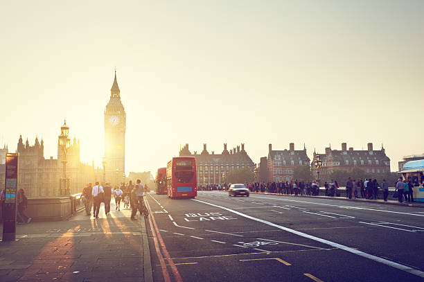 istock people on Westminster Bridge at sunset, London, UK 470914830