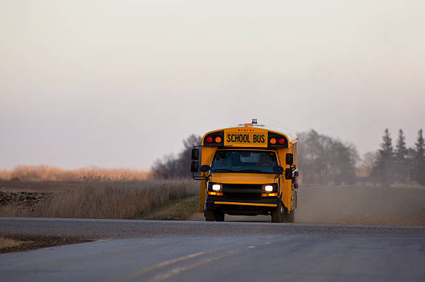 istock School Bus on a Rural Midwestern Road. 470918828