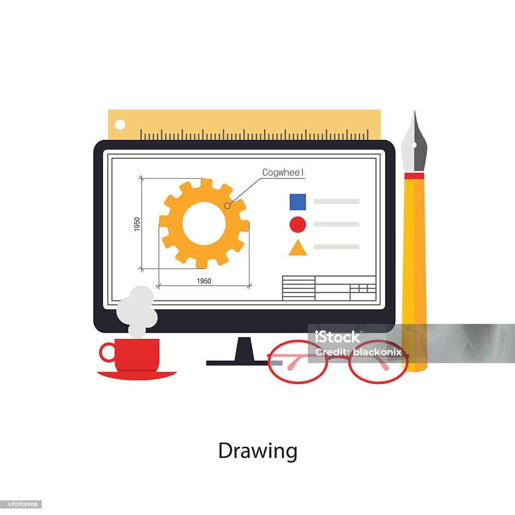 Drawing Process Vector Drawing Process Stock Illustration - Download Image Now - 2015, Art ...