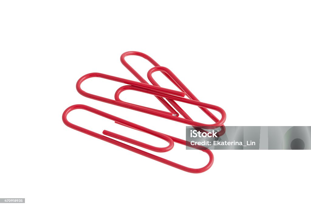 Roter Papier-clips isoliert auf weißem Hintergrund - Lizenzfrei Aktenordner Stock-Foto